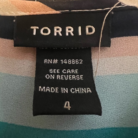 Blue and white striped tunic tank top. Has minor snagging. - Picture 2 of 2